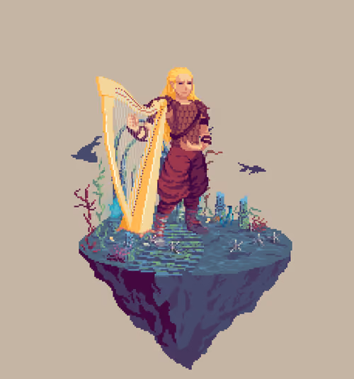 Sanddune Human Love Bard from The Temple + Caltrops