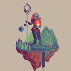 Dusk Half-Elf Flamefist Monk from The Forest + Potion