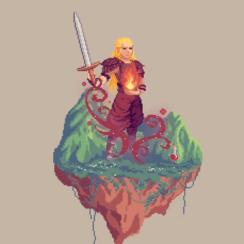 Sanddune Human Bloodmage Warlock from The Mountains + Potion