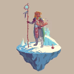 Dawn Elf Ledgerscript Wizard from The Castle + Potion