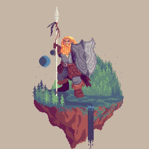 Gold Dwarf Lineholder Fighter from The Forest
