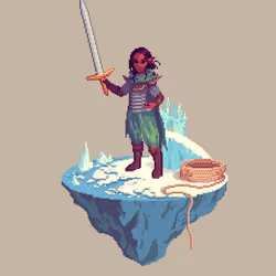 Sanddune Half-Elf Battlestance Fighter from The Castle + Rope
