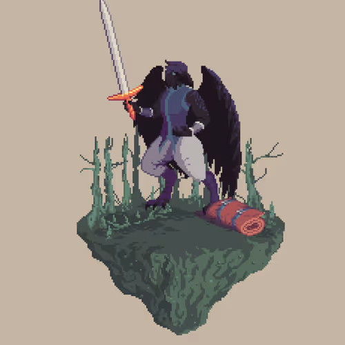 Ravenfolk Battlestance Fighter from The Swamp + Bedroll