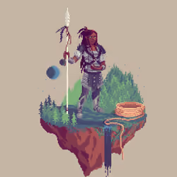 Valiant Human Shaman Barbarian from The Forest + Rope
