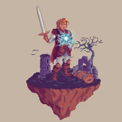 Wayfarer Human Powerblade Warlock from The Ruins + Bedroll