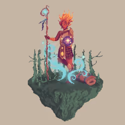 Ember Elemental Timewarp Wizard from The Swamp + Bedroll