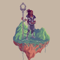 Valiant Human Longstaff Monk from The Mountains