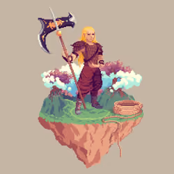 Sanddune Human Beastcleave Barbarian from The Glade + Rope