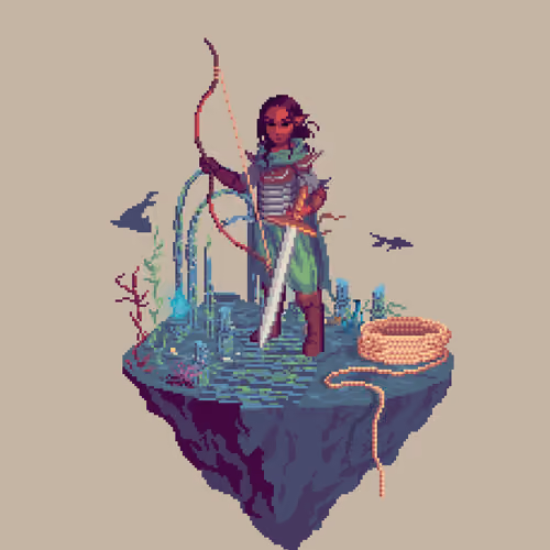 Sanddune Half-Elf Witching Ranger from The Temple + Rope