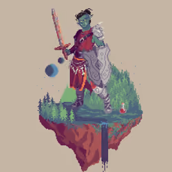 Bonebelter Half-Orc Gladiator Fighter from The Forest + Potion