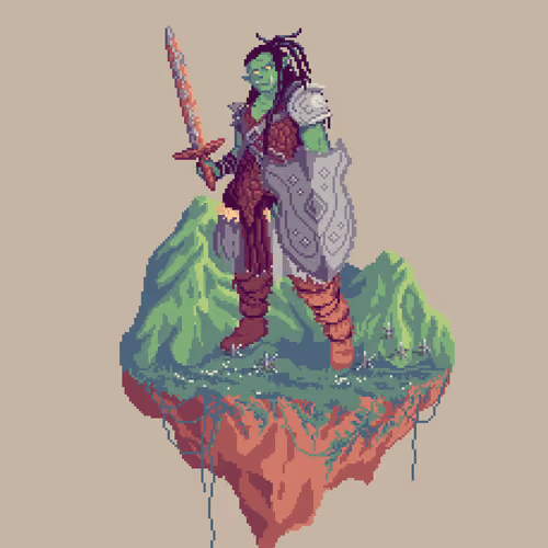 Bravehide Half-Orc Gladiator Fighter from The Mountains + Caltrops