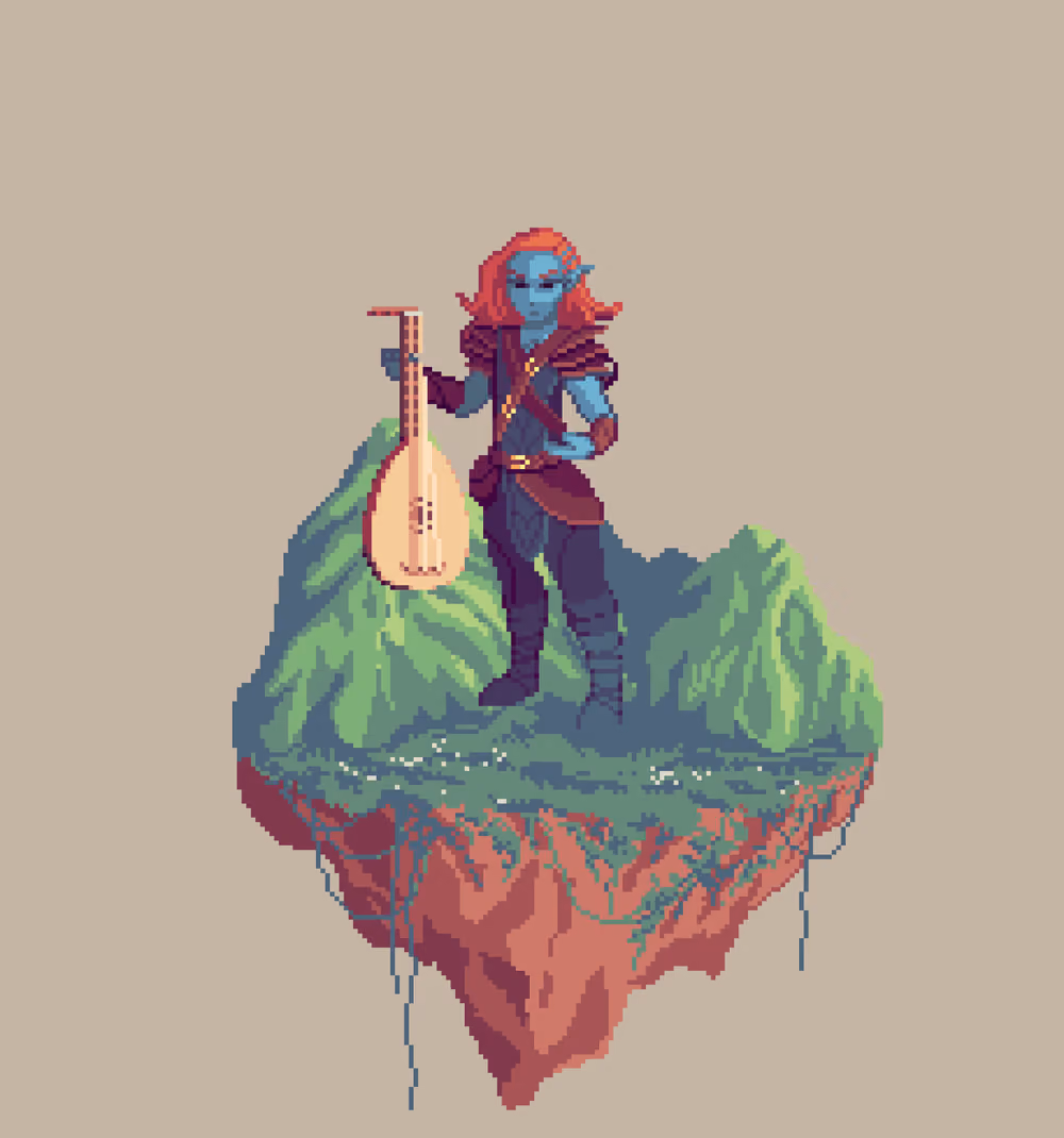 Dusk Half-Elf Fable Bard from The Mountains