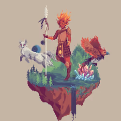 Ember Elemental Kingdom Druid from The Forest + Crystal