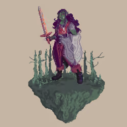 Tusktooth Half-Orc Gladiator Fighter from The Swamp