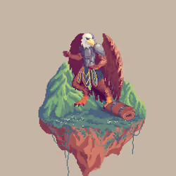 Eaglefolk Barefist Monk from The Mountains + Bedroll