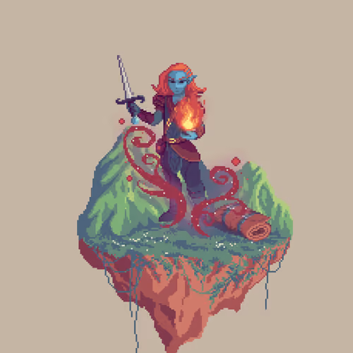 Dusk Half-Elf Emberblood Sorcerer from The Mountains + Bedroll
