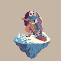 Owlfolk Barefist Monk from The Castle + Bedroll