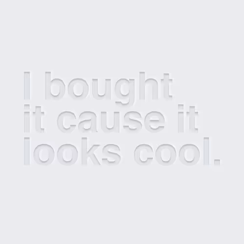 Buy stuff you dont need