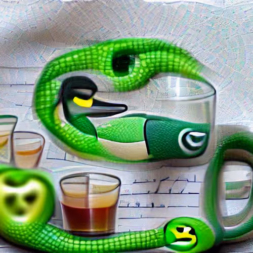 green snake emoji drinking deadly poison