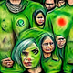 green-skinned people shirtcocking with umbilic catastrophe