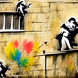 Banksy painting on a wall