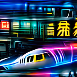 tokyo night neon lights shinkansen