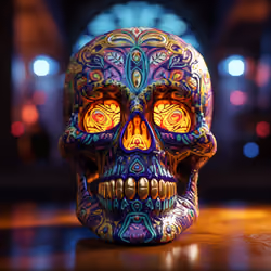 Sacred Aztec Enigma - A Kaleidoscope of Dia de los Muertos