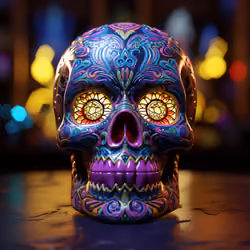 Sacred Aztec Enigma - A Kaleidoscope of Dia de los Muertos