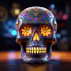 Sacred Aztec Enigma - A Kaleidoscope of Dia de los Muertos