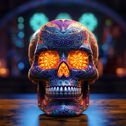 Sacred Aztec Enigma - A Kaleidoscope of Dia de los Muertos