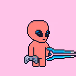Alien With Halo Energy Sword