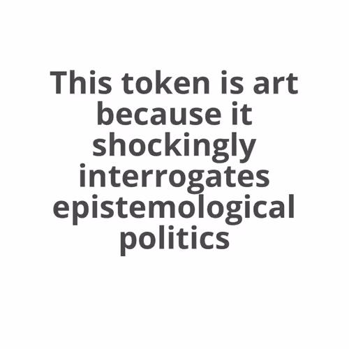 Is Art (Token, Because)