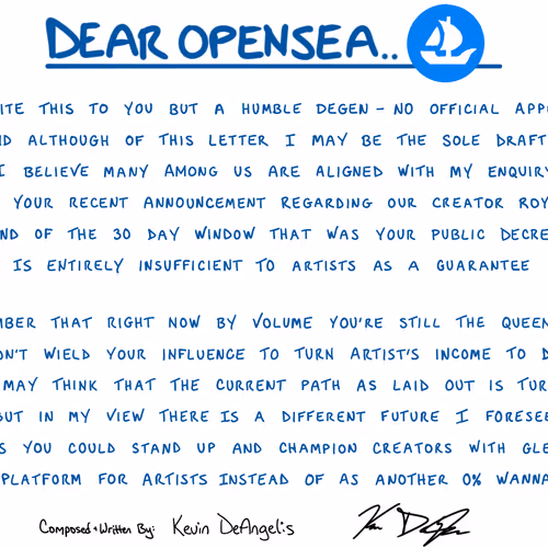 Dear OpenSea
