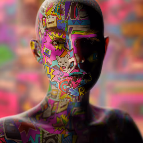 Modern Digital Expressionism With Pop Art