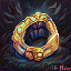 'Honour Bite' Gold Ring of Power +1