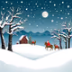 Santa and Reindeer Under the Starry Sky