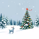 Lonely Fawn and Tree