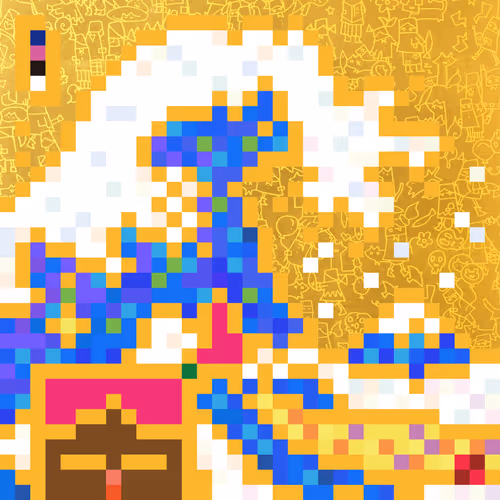 SPECIAL ART🎨🖼#100 Blue HOKUSAI Gold