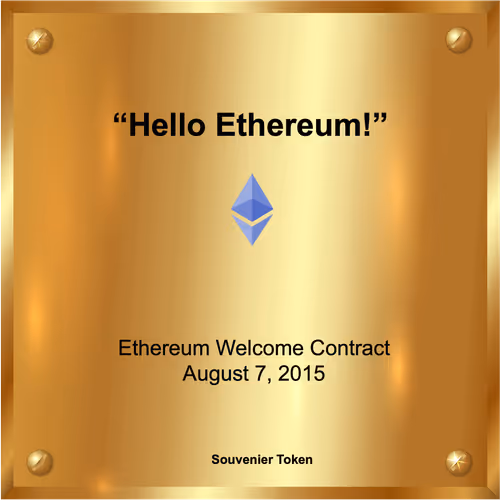 Hello Ethereum Souvenier