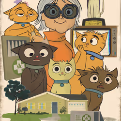 #558 70's Stoner Cats Poster