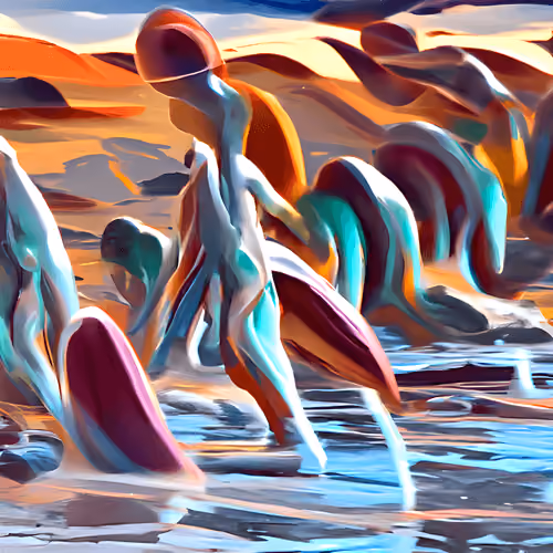 Surfing across the waves, the beach wasn’t silent as they told