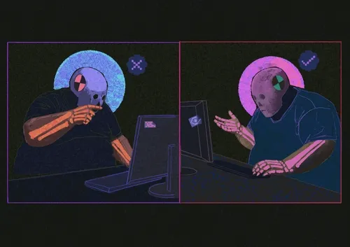 simulated avatars at war - staging fake outrage to persuade themselves they still exist