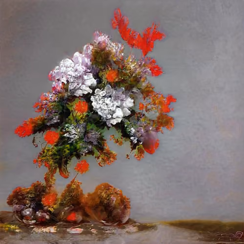 an explosion of flowers