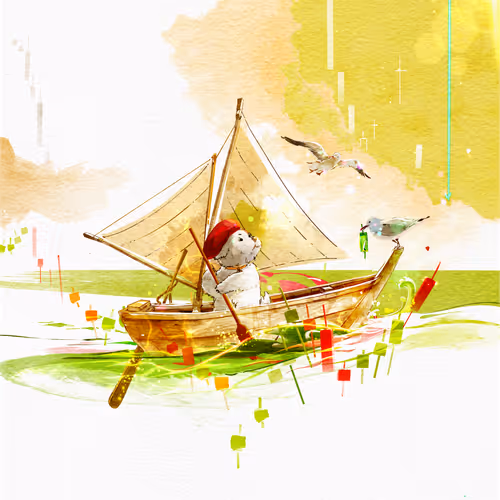 " a dog navigating the markets "