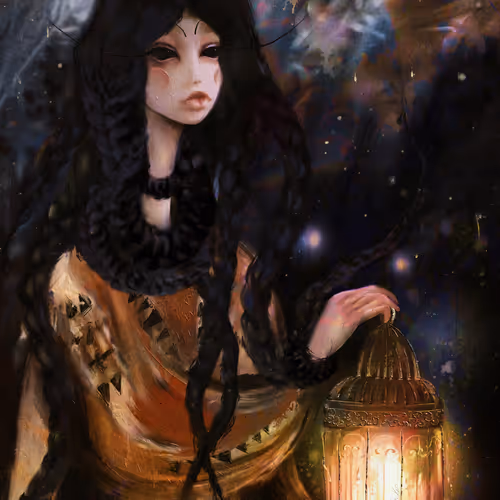 Probably the darkness in her eyes