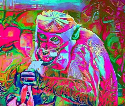 Trippy Monkey with a Banana