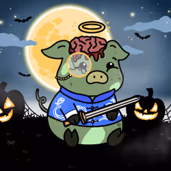 Zombie Piggie Palz #393 - Blue Guardian