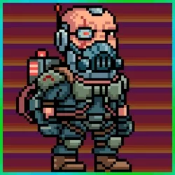 PIXEL TRIP — Full Scarred Cyborg Gas Mask #334