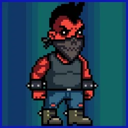 PIXEL TRIP — Full Toxic Mohawk Skull Bandana #2413