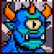 PIXEL TRIP — Horned Cyclops Blue Neon #1664